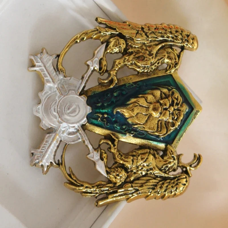 Classic Retro Angel Wings Master Brooch Exaggerated Personality Alloy Animal Emblem Men's Suit Shirt Clothing Accessories Pins