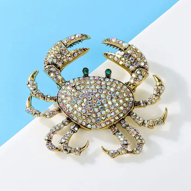 1pcs Fashion Vintage Crab Brooches Women Men Sea Animal Corsage Accessories Pin