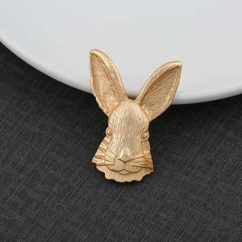 Retro Alloy Rabbit Brooch Pins Female Ins Trendy Party Coller Cute Sweater Brooches Accessories
