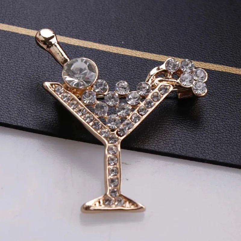 New Hot Selling Fashion Alloy Dripping Oil Wine Bottle Brooch Lady's Corsage