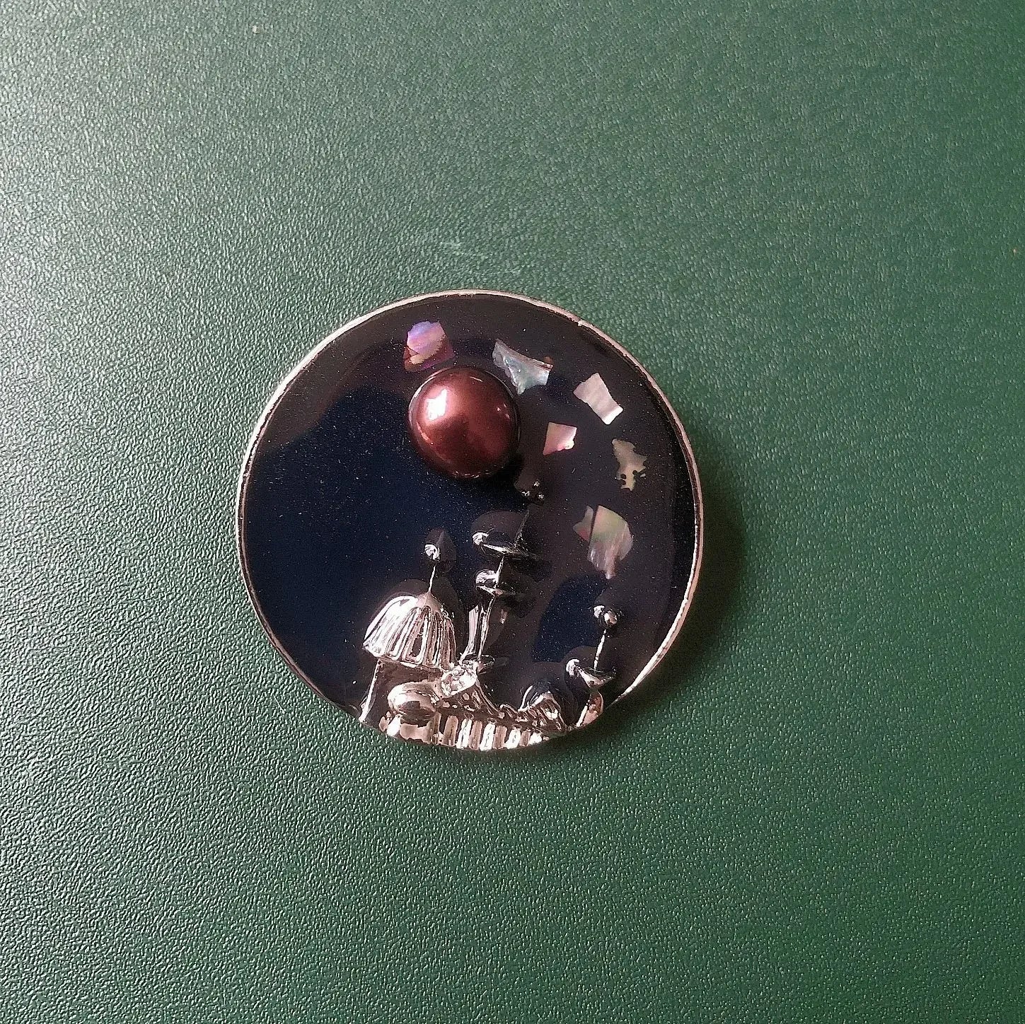 Vintage Enamel Drop Oil Sunflower Geometric Brooch Imitation Pearl Starry Sky Cat Tassel Badge Men/Women's Clothing Accessories