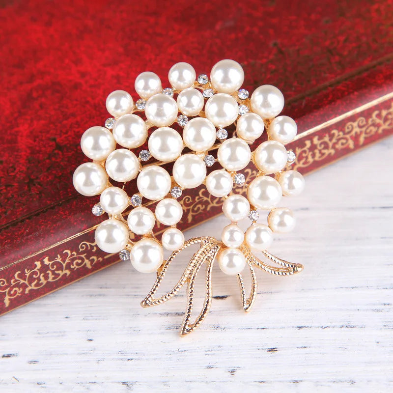 Freshwater Shell Corsage European and American Micro-pearl Anti-glare Dual-purpose Brooch Women's Clothing Accessories