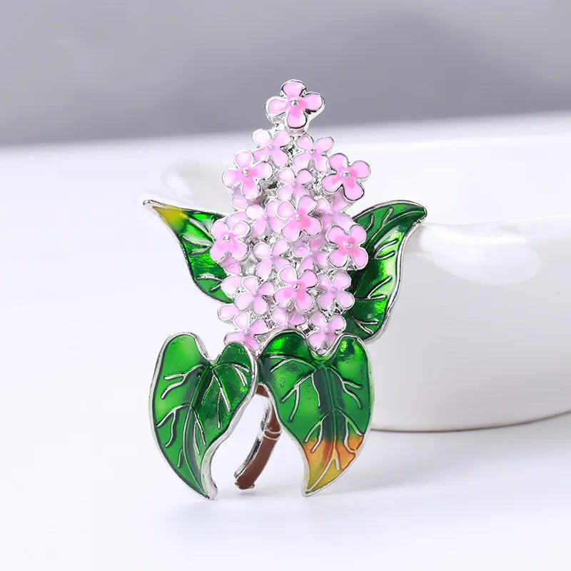 Fashion Retro European And American lilac Brooch Female Wild Clothing Accessories Plant Series Brooch