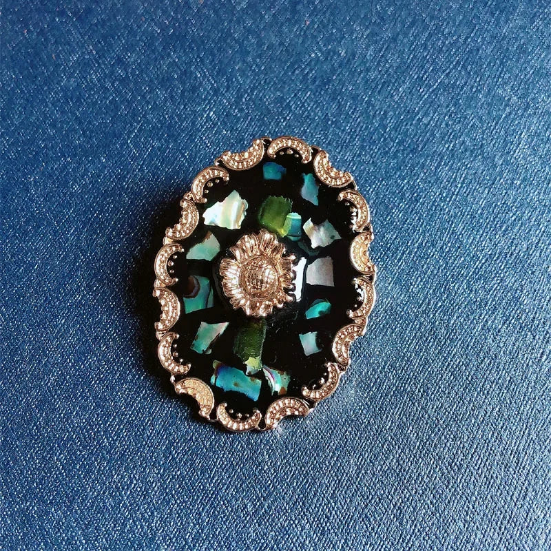 Vintage Enamel Drop Oil Sunflower Geometric Brooch Imitation Pearl Starry Sky Cat Tassel Badge Men/Women's Clothing Accessories