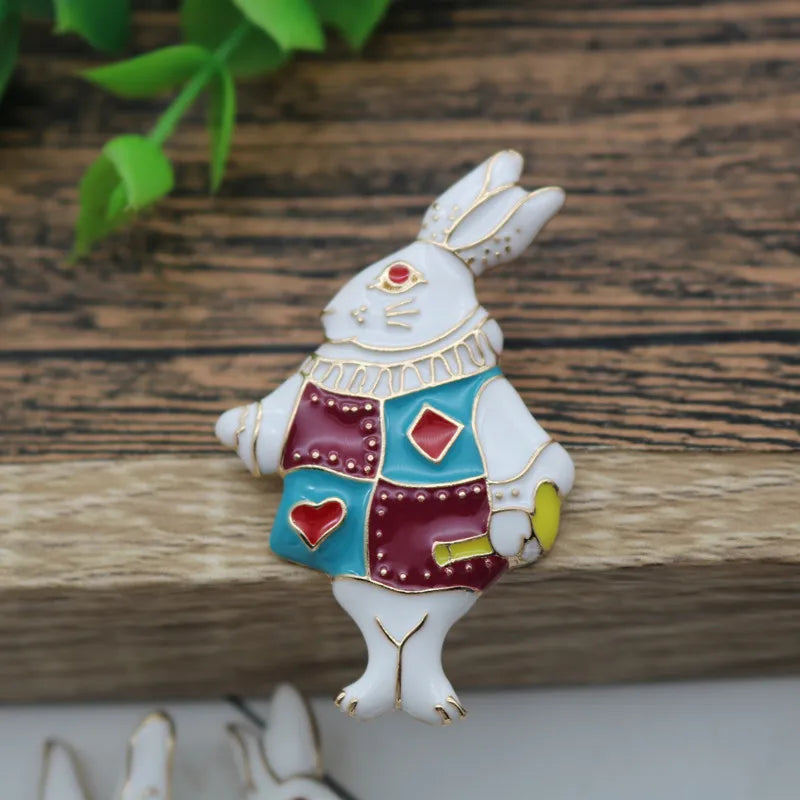 Retro Alloy Rabbit Brooch Pins Female Ins Trendy Party Coller Cute Sweater Brooches Accessories