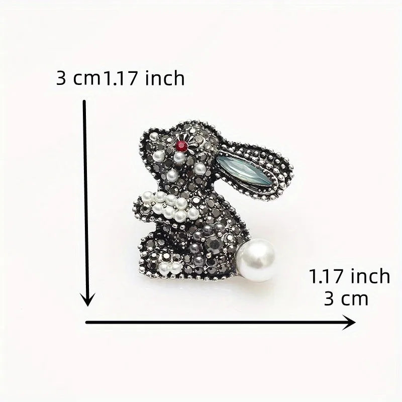 Retro Alloy Rabbit Brooch Pins Female Ins Trendy Party Coller Cute Sweater Brooches Accessories