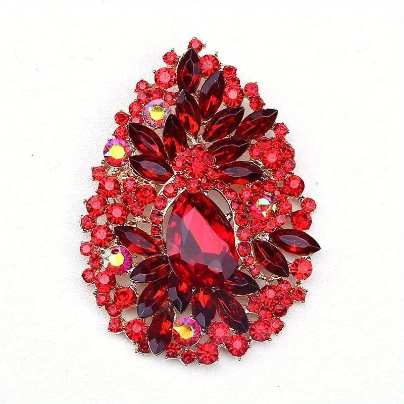 Women Luxury Rhinestone Brooch Waterdrop Rhinestone Jewelry Wedding Party Pins Corsage
