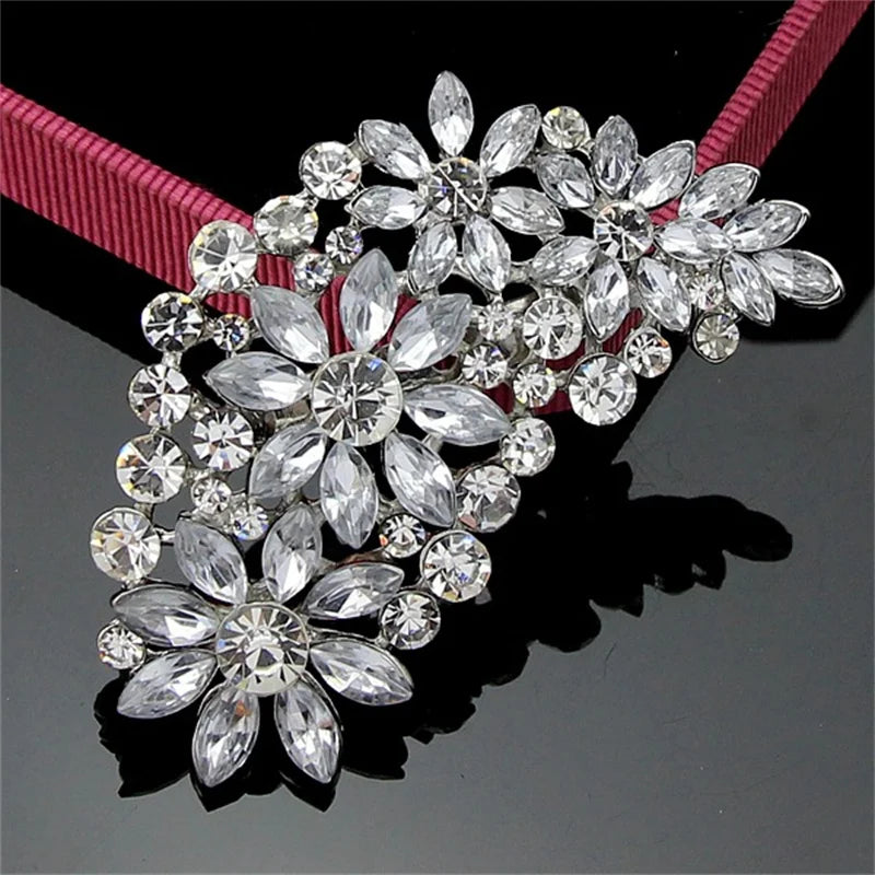 Fashion Exaggeration Luxury Multi-color Feather Rhinestone Brooch Corsage Women's Dress Accessories Jewelry