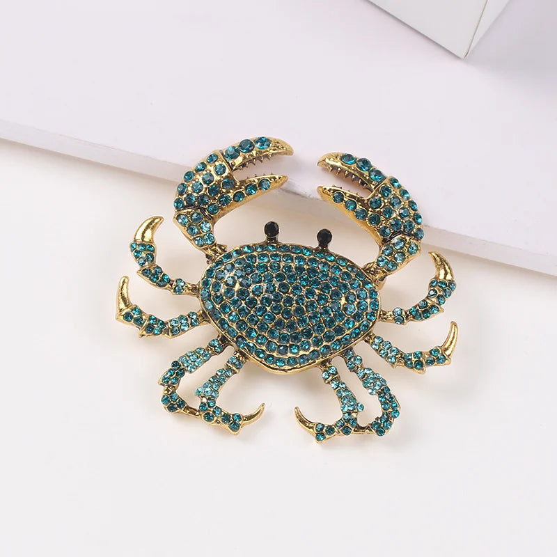 1pcs Fashion Vintage Crab Brooches Women Men Sea Animal Corsage Accessories Pin
