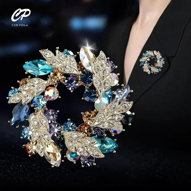 women's round brooch simple wreath buckle pin corsage accessories
