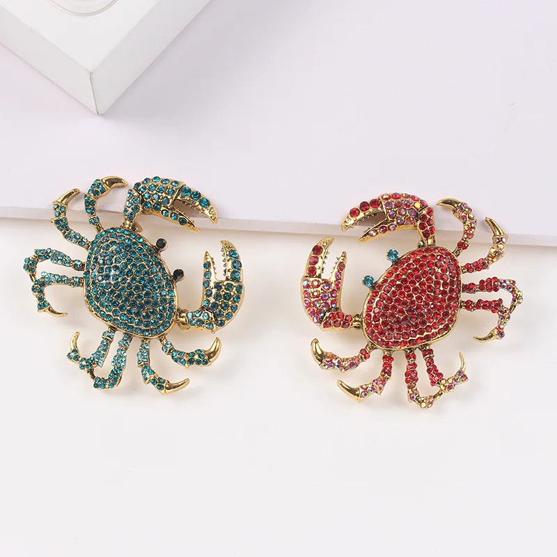 1pcs Fashion Vintage Crab Brooches Women Men Sea Animal Corsage Accessories Pin