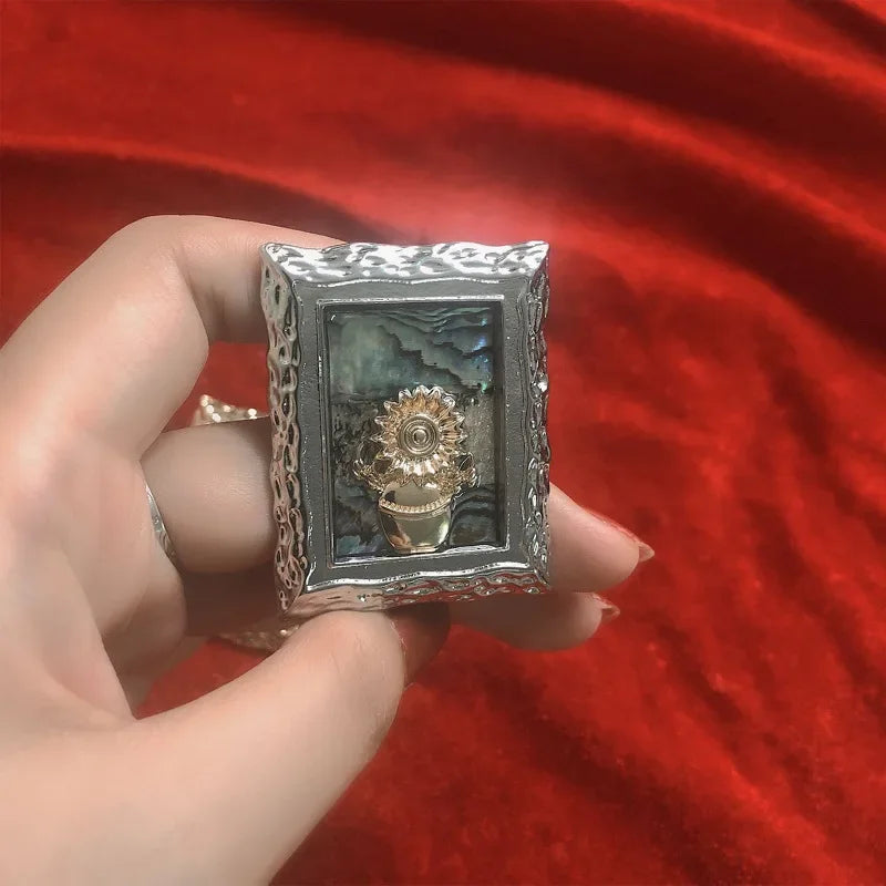 Vintage Enamel Drop Oil Sunflower Geometric Brooch Imitation Pearl Starry Sky Cat Tassel Badge Men/Women's Clothing Accessories