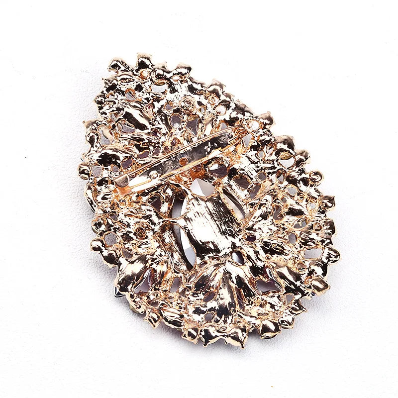 Women Luxury Rhinestone Brooch Waterdrop Rhinestone Jewelry Wedding Party Pins Corsage