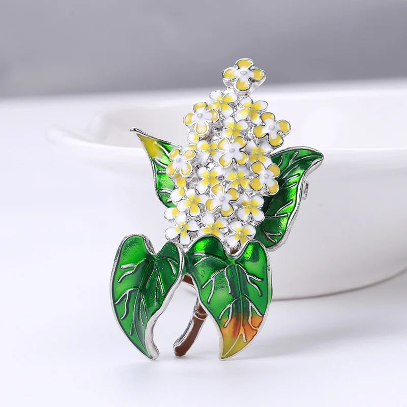 Fashion Retro European And American lilac Brooch Female Wild Clothing Accessories Plant Series Brooch