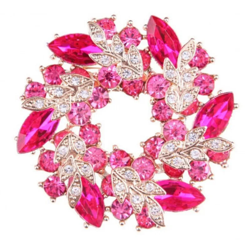 women's round brooch simple wreath buckle pin corsage accessories