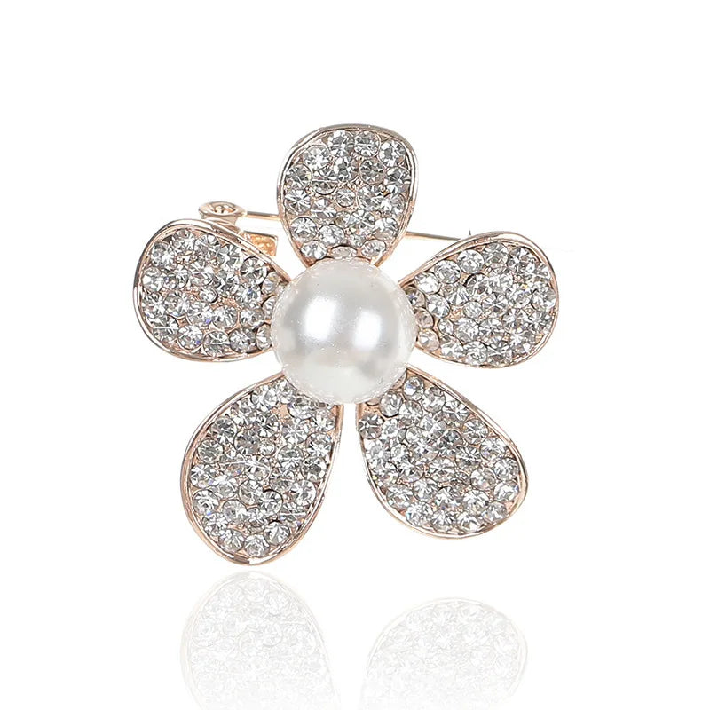 Freshwater Shell Corsage European and American Micro-pearl Anti-glare Dual-purpose Brooch Women's Clothing Accessories