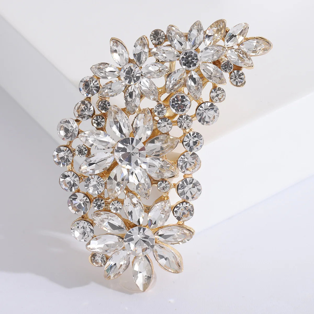 Fashion Exaggeration Luxury Multi-color Feather Rhinestone Brooch Corsage Women's Dress Accessories Jewelry