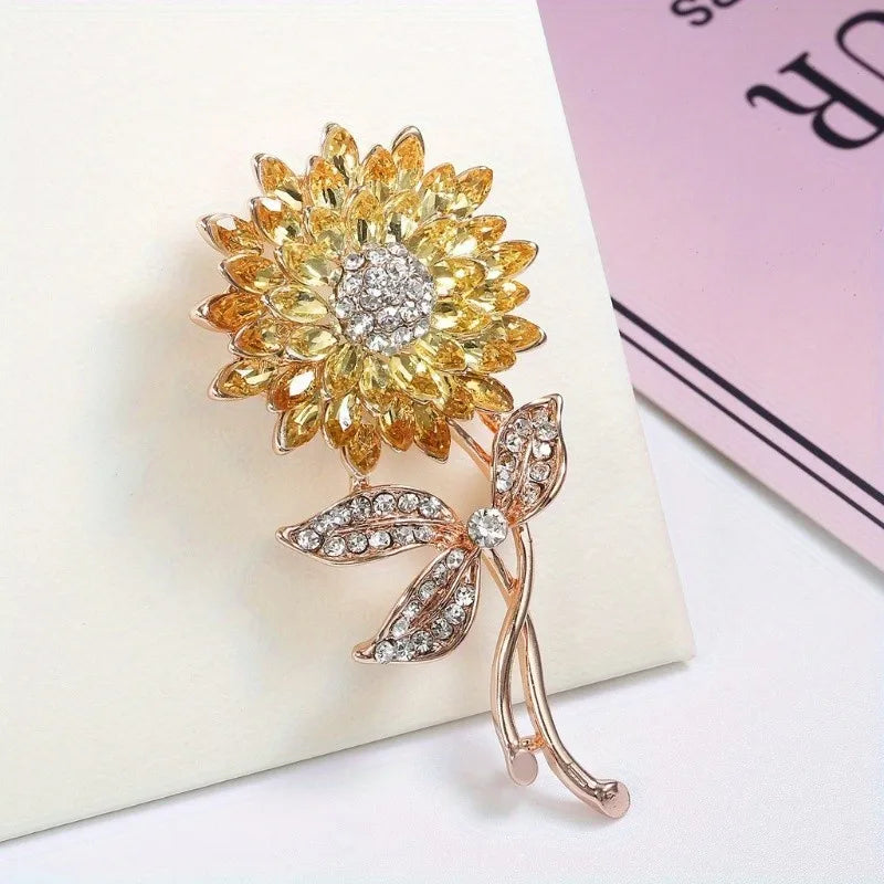 Luxury Rhinestone Wheat Ear Brooch Collar Pins for Suit Shining Women Men's Party Brooches Jewelry
