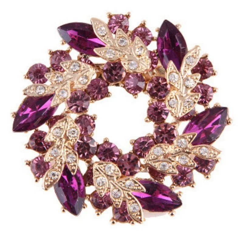 women's round brooch simple wreath buckle pin corsage accessories