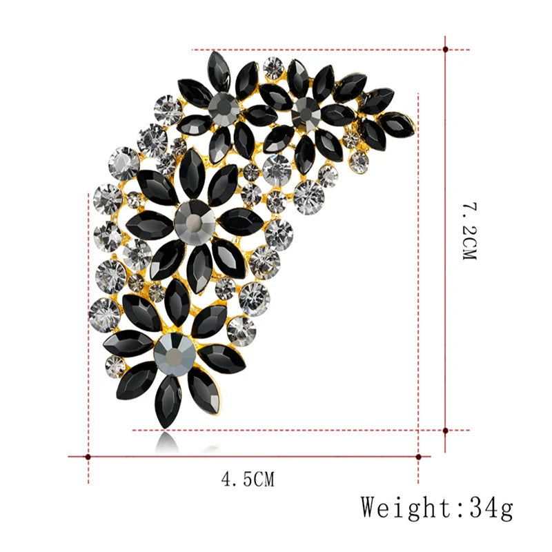 Fashion Exaggeration Luxury Multi-color Feather Rhinestone Brooch Corsage Women's Dress Accessories Jewelry