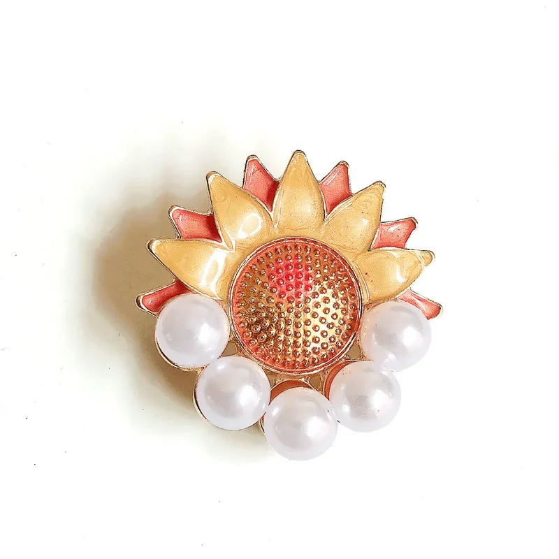 Vintage Enamel Drop Oil Sunflower Geometric Brooch Imitation Pearl Starry Sky Cat Tassel Badge Men/Women's Clothing Accessories