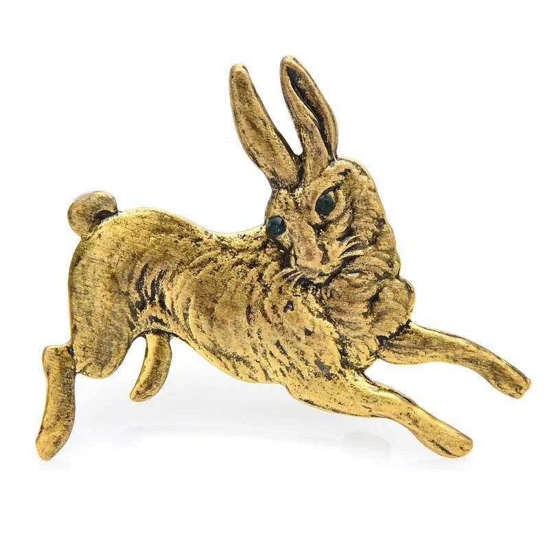 Retro Alloy Rabbit Brooch Pins Female Ins Trendy Party Coller Cute Sweater Brooches Accessories