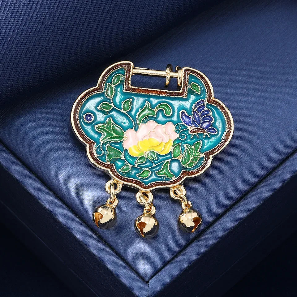 Vintage Enamel Drop Oil Sunflower Geometric Brooch Imitation Pearl Starry Sky Cat Tassel Badge Men/Women's Clothing Accessories