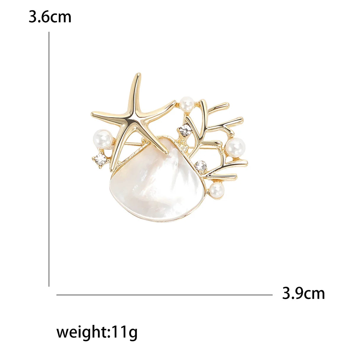 Creative New Precision Abalone, Shell, Scallop, Starfish brooch, Luxury Temperament, Men's and Women's Breastflowers