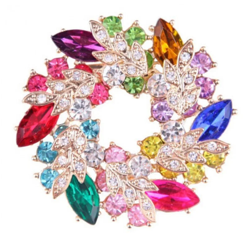 women's round brooch simple wreath buckle pin corsage accessories